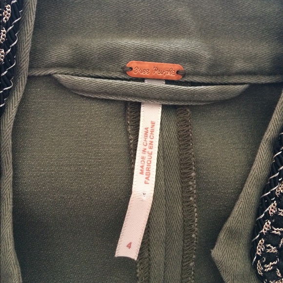 Free People Keep Us Together Marching Band Military Jacket Size 4 - Picture 6 of 9